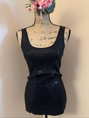 NWT black Sequined Tank Top